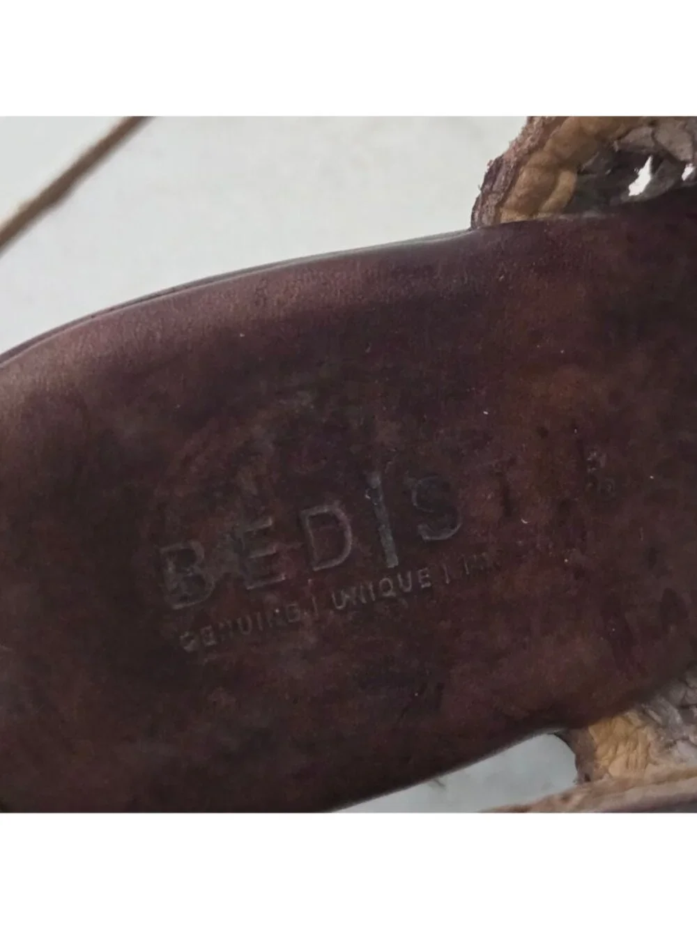 Bed Stu Size 10 Petra Handwoven Leather Wood Platform Wedge Sandals